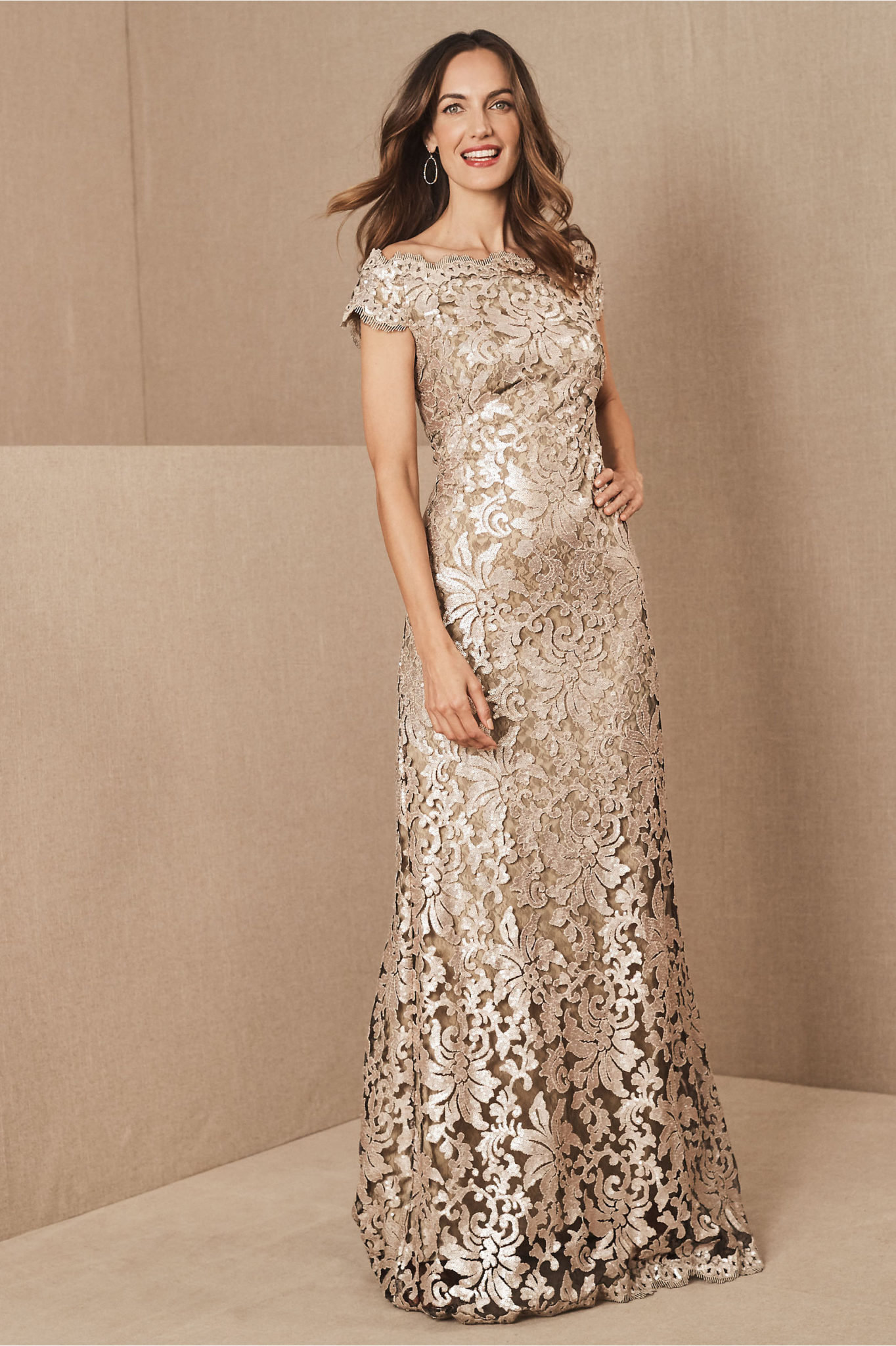 taupe evening gowns