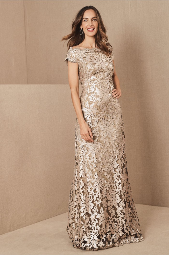 mother of the bride gold sequin dress