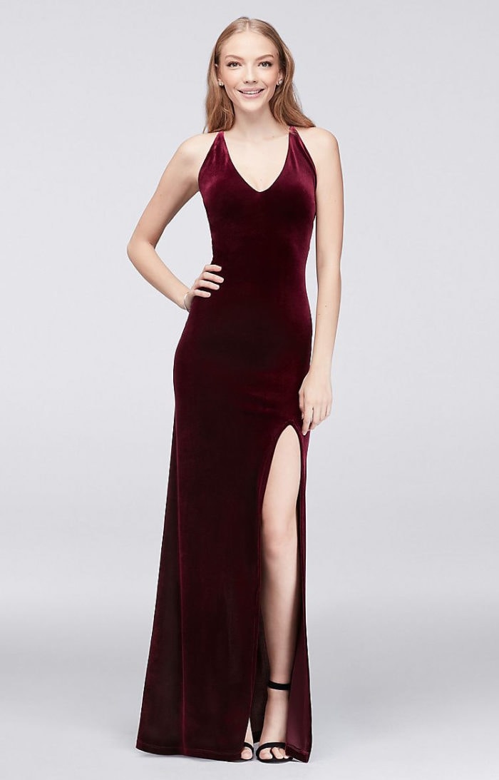 Velvet Burgundy Bridesmaid Dress Store ...