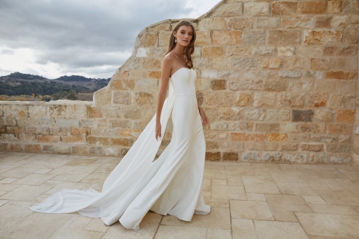 Minmalist strapless wedding dress