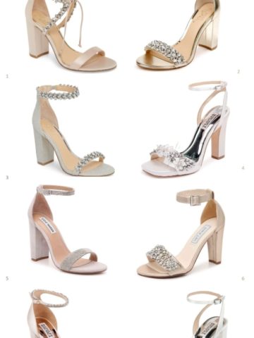 Wedding sandals with block heels