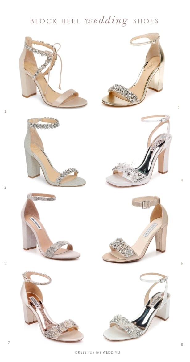 Gold Block Heel Wedding Shoes | vlr.eng.br