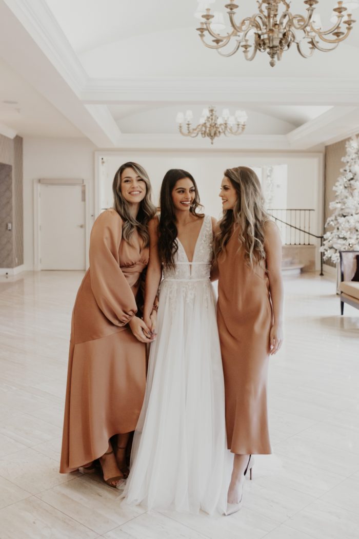Trendy bridesmaid dresses with sleeves