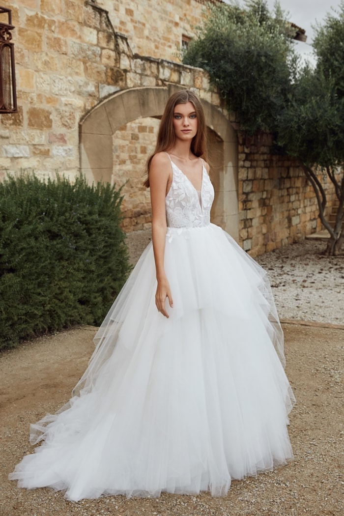 Tiered ballgown wedding dress 