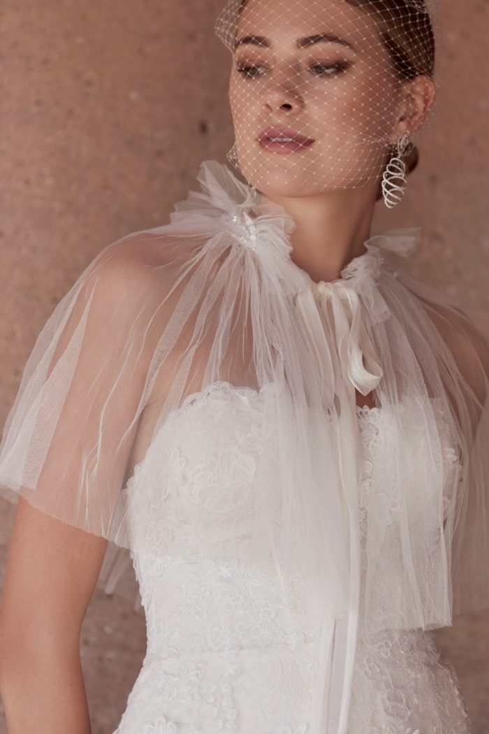 Sheer wedding capelet Watters