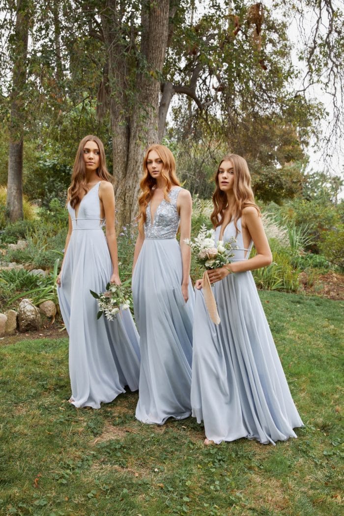 Light blue bridesmaid dresses Jenny Yoo