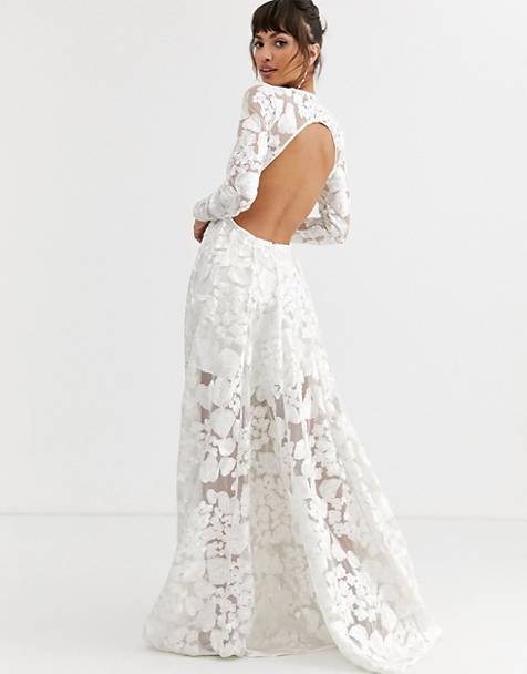 Long sleeve lace wedding dress from ASOS