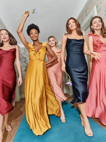 Jewel bridesmaid dresses in mix and match colors