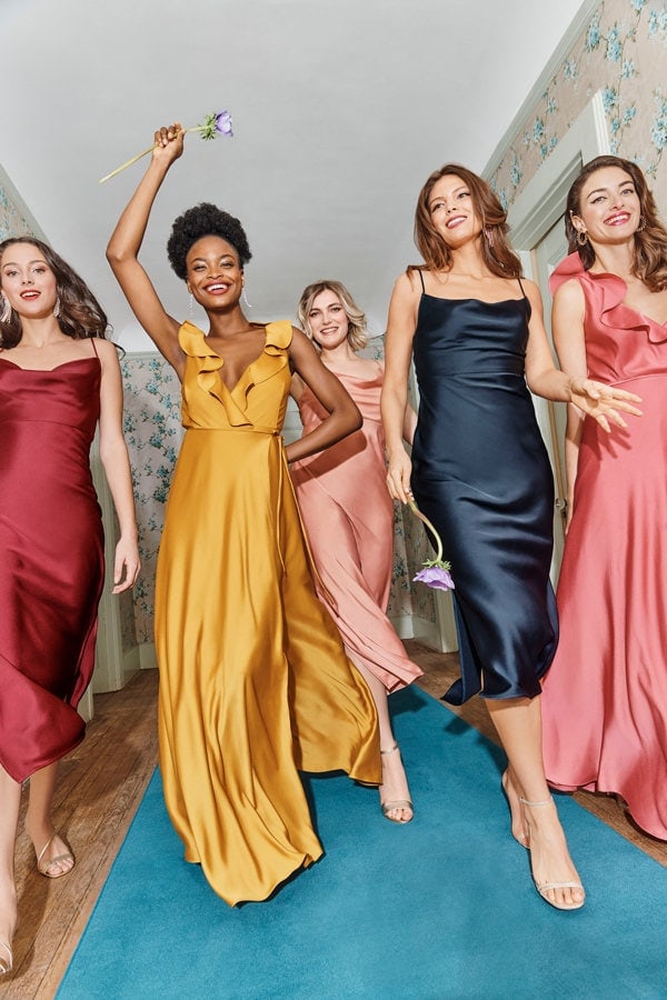 Jewel bridesmaid dresses in mix and match colors