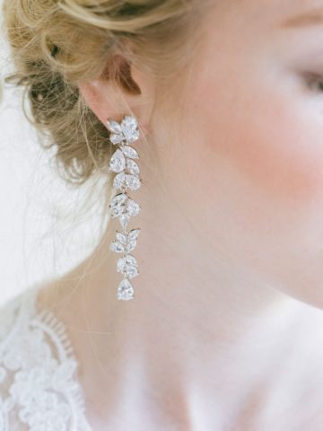 long dangling cz wedding earrings