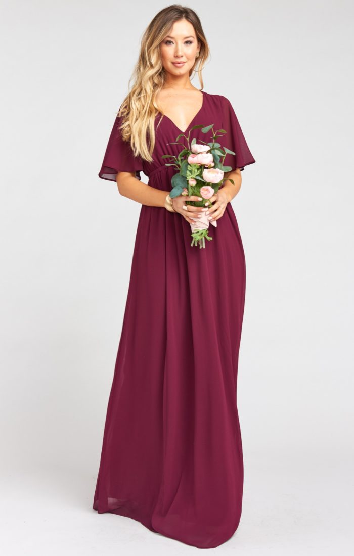 red and burgundy bridesmaid dresses online