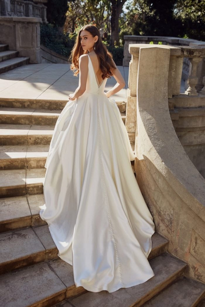 V Neck Ball Gown Wedding Dress