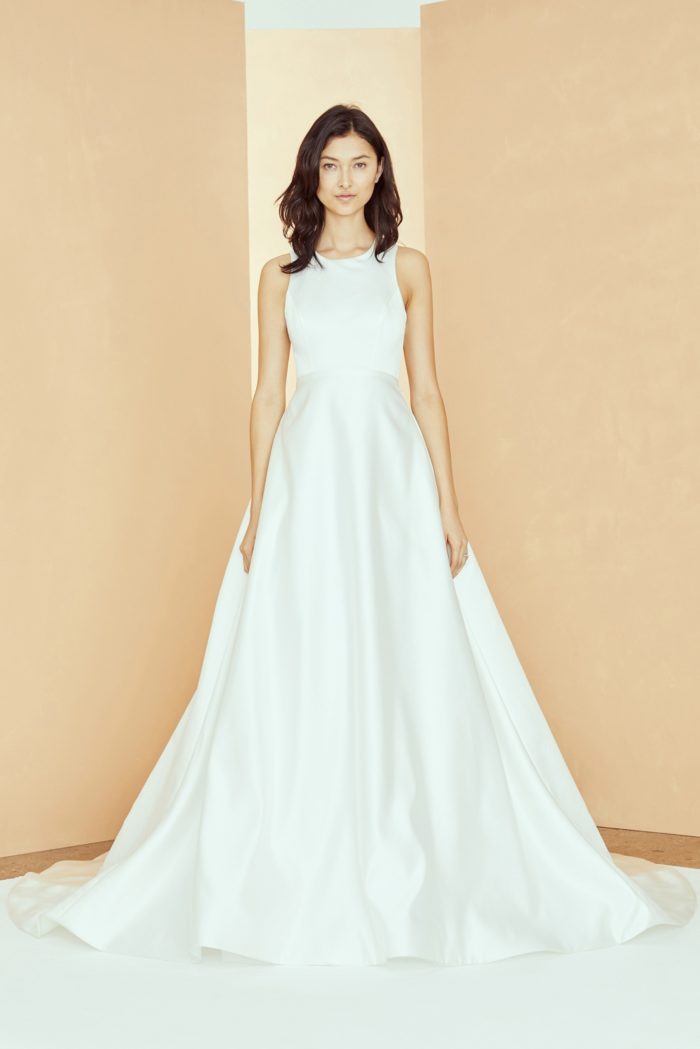 High neck sleeveless ball gown wedding dress Nouvelle Amsale Maggie