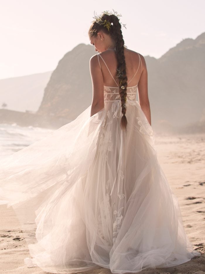 Boho beachy Willbowby wedding dress