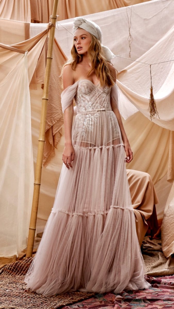 Gigi Muse by Berta Tiered Boho Wedding Gown