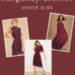 Burgundy bridesmaid and wedding guest dresses under 100