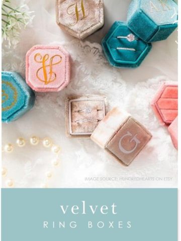 Velvet ring boxes for engagment rings