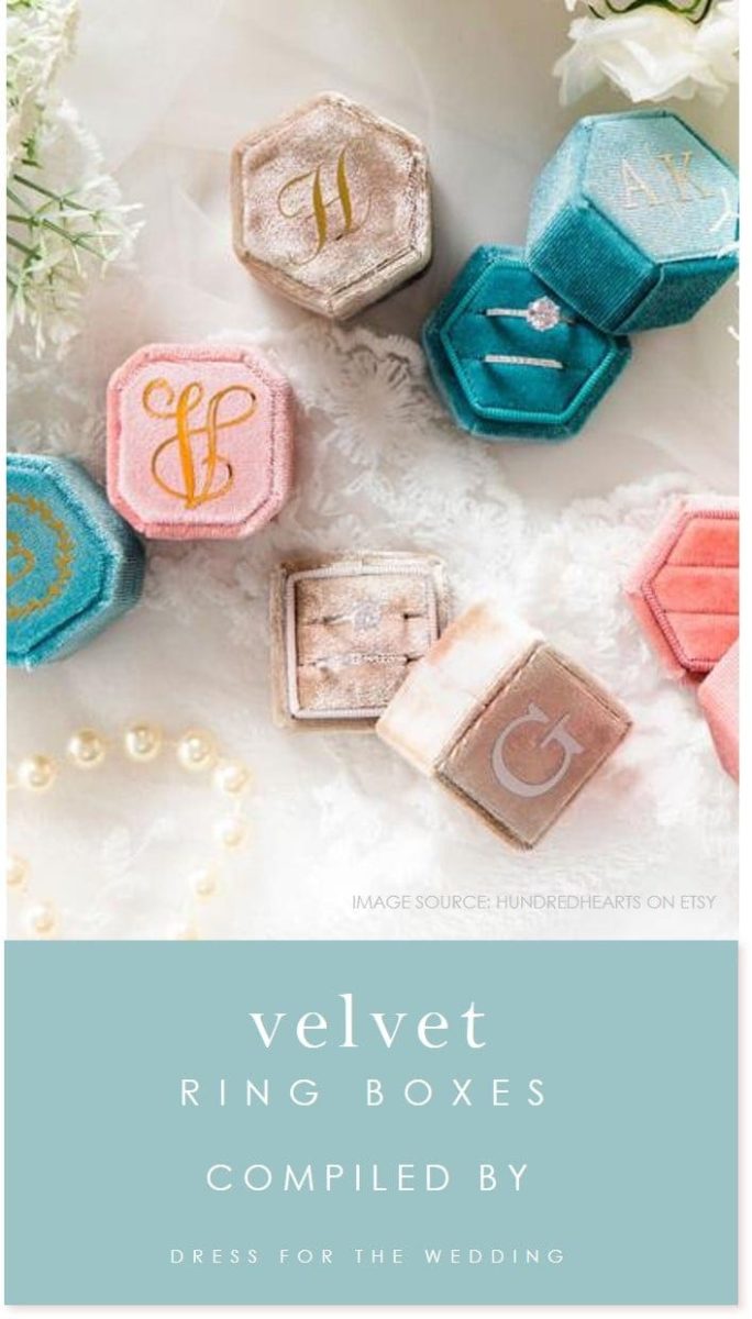 Velvet ring boxes for engagment rings