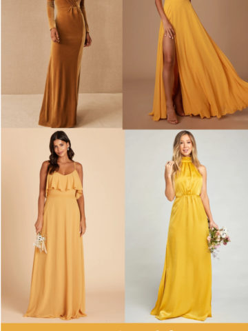 Where to find bridesmaid dresses in goldenrod color