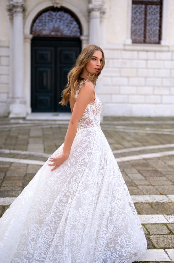 All over lace bridal gown