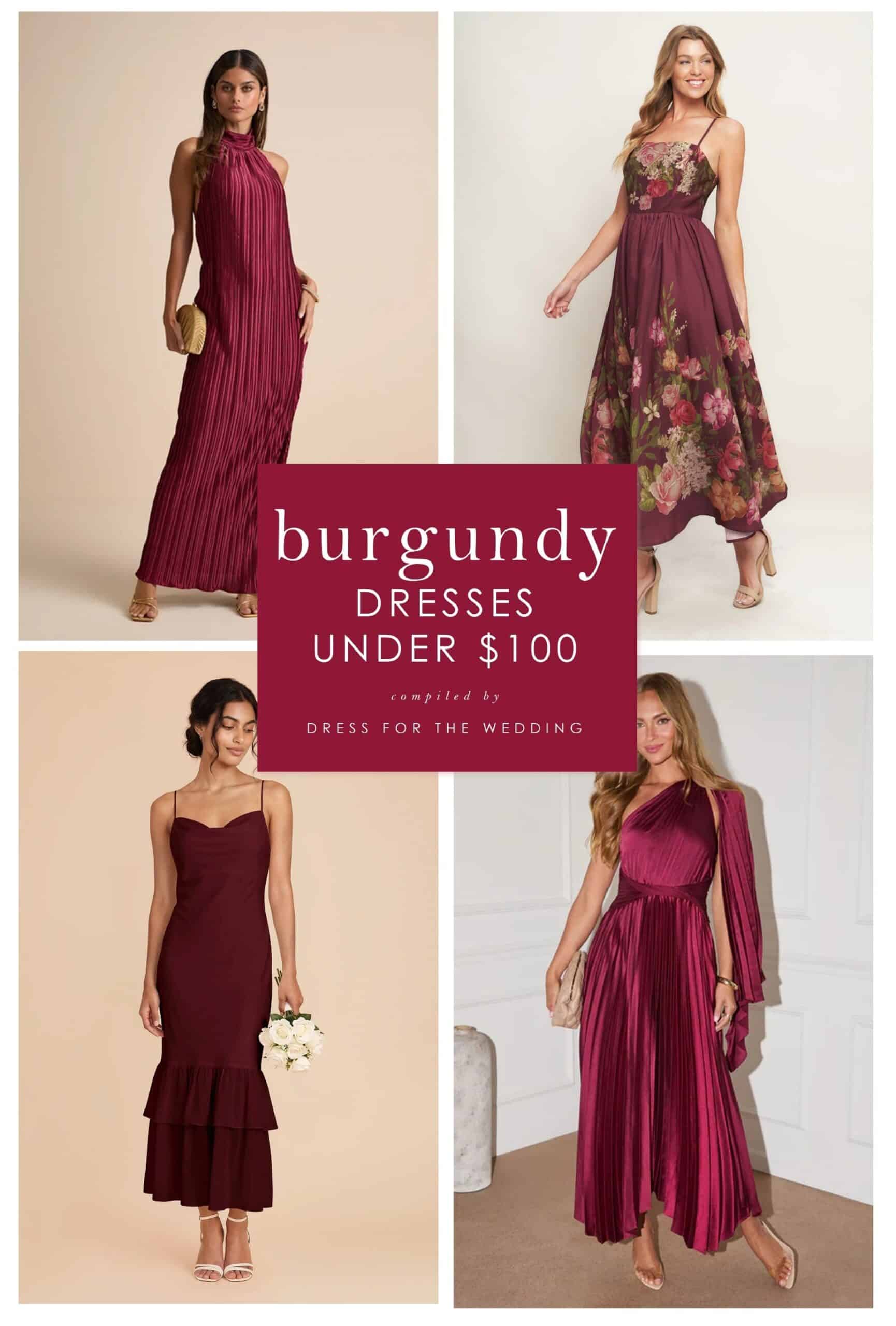 burgundy dresses under 100 Women's Burgundy Dresses Under $100