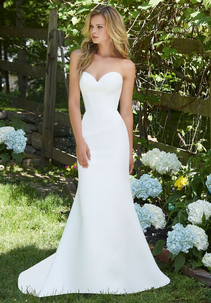 Bailey simple strapless wedding dress with sweetheart neckline