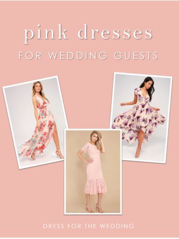 Thre pink dresses of various lengths for wedding guests to wear or to wear in a wedding