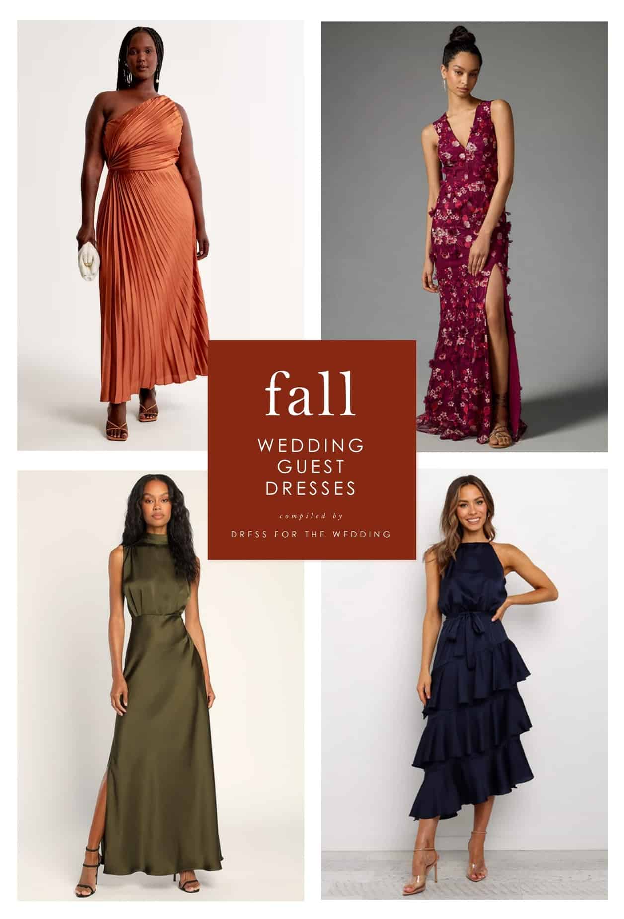 outdoor fall wedding guest dresses