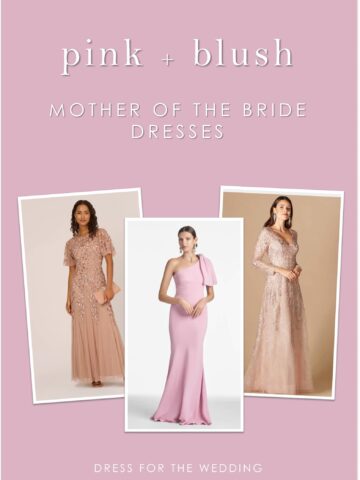 Cover graphic for an article on the best pink mother of the bride dresses