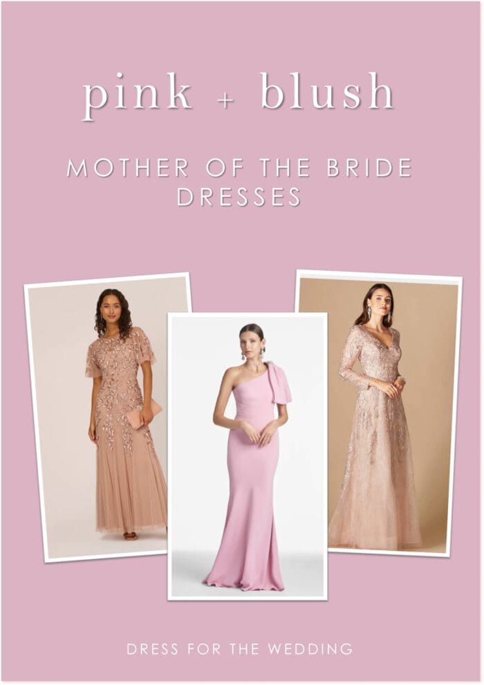 Cover graphic for an article on the best pink mother of the bride dresses 