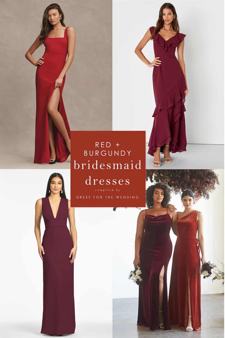 The Best Burgundy, Garnet, and Red Bridesmaid Dresses - Dress for the  Wedding