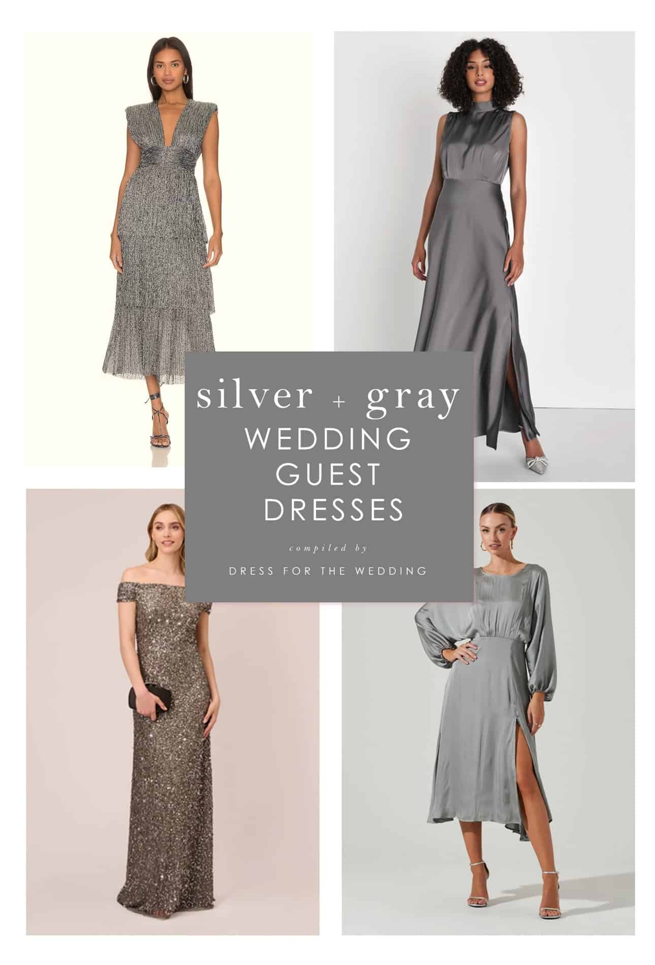 The Best Silver and Gray Dresses for Wedding Guests - Dress for