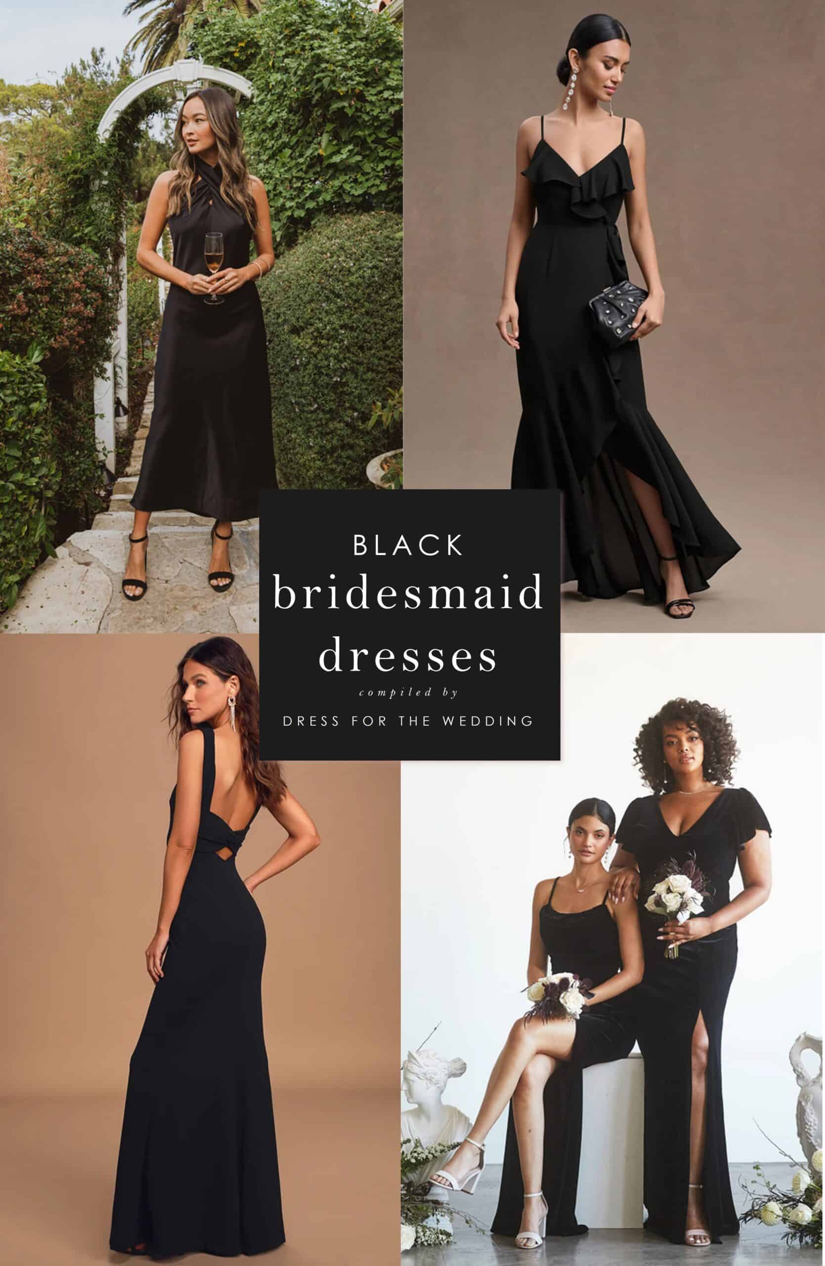 Amazon.com: One Shoulder Bridesmaid Dresses Long Womens Mermaid Bridesmaids  Dress for Wedding Black Size 2 : Clothing, Shoes & Jewelry