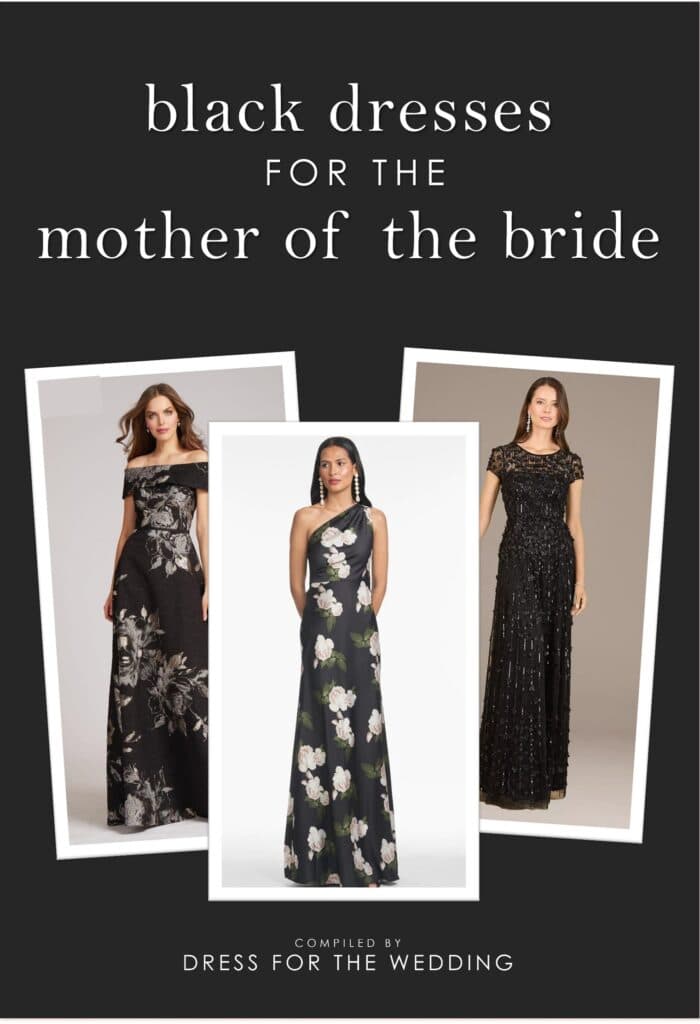 Cover for article on black dresses for the mother of the bride