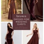 Cover collage for article with 4 brown dresses on models